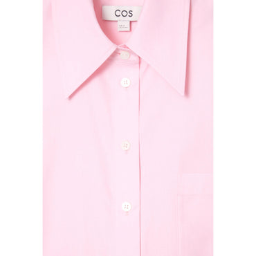 Women Relaxed Short-Sleeved Cotton Shirt - Pink