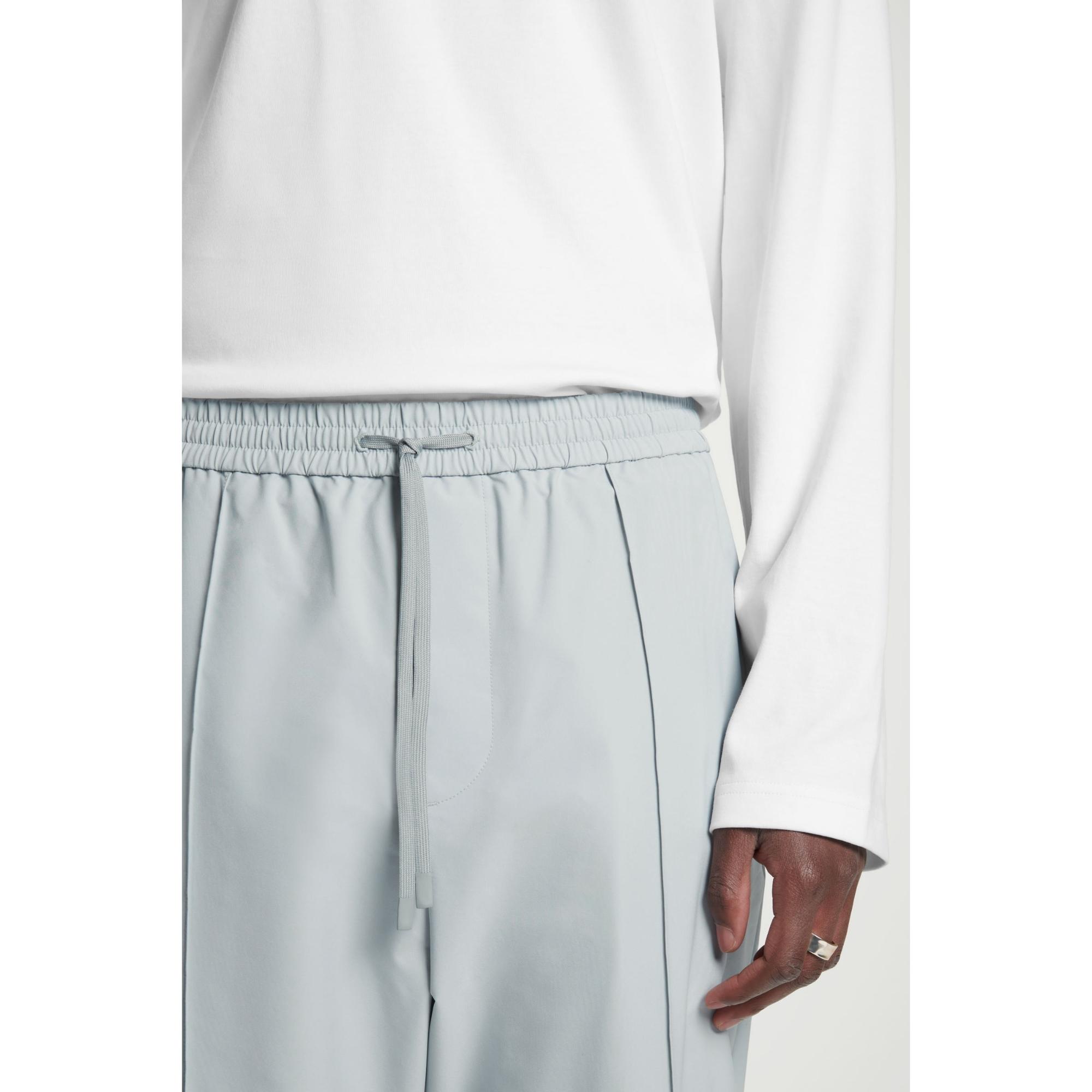 Men Pintucked Tapered Track Pants - Blue