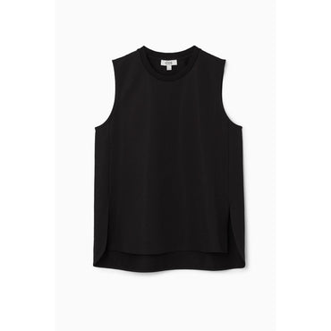 Women Split-Hem Tank Top - Black