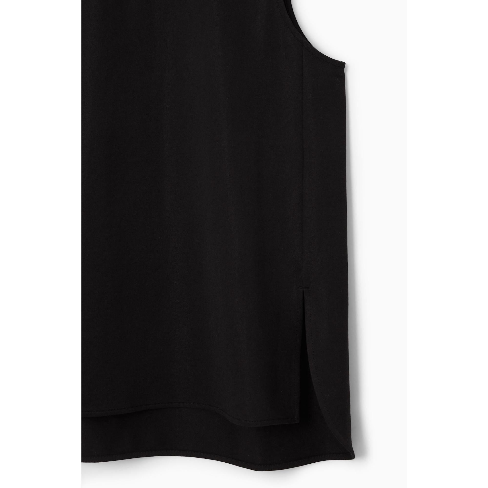 Women Split-Hem Tank Top - Black