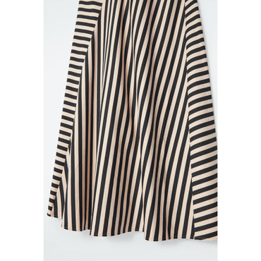 Women Striped Jersey Midi Dress - Black