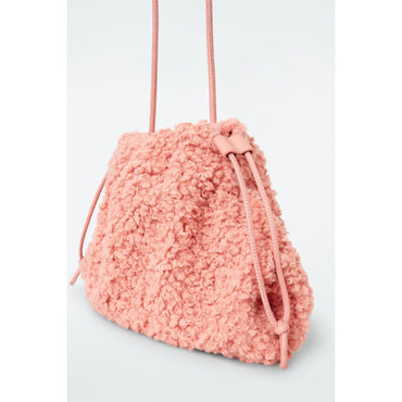 Women Cavatelli Mini Clutch - Faux Shearling - Pink
