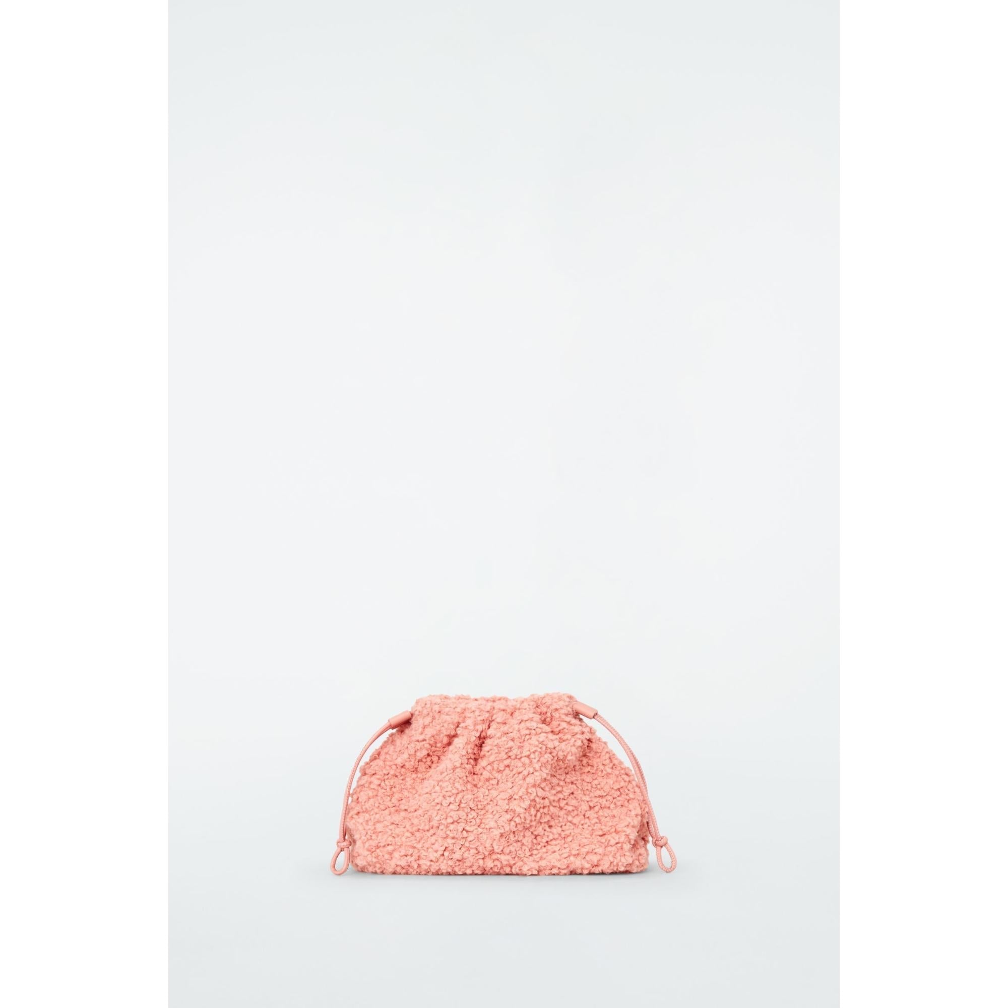 Women Cavatelli Mini Clutch - Faux Shearling - Pink