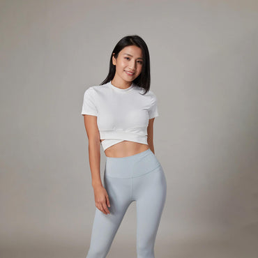 Titika x CoffeeSweat Zero Touch Cropped Wrap Tee - White