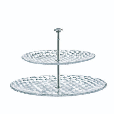 Nachtmann Large 2 Tier Lead Free Crystal Tray - 32/23cm