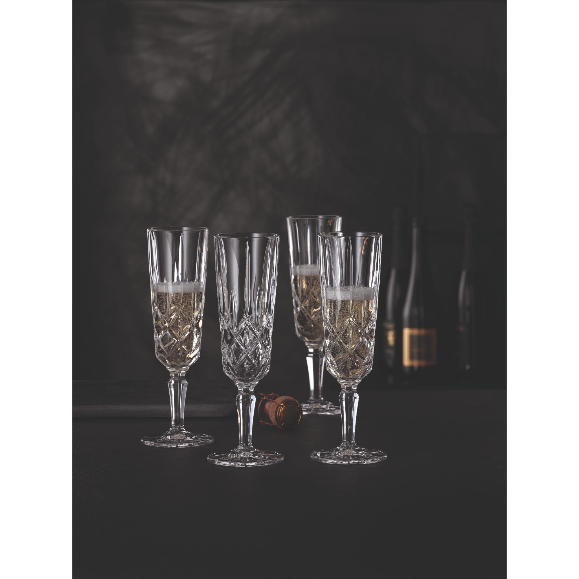 Nachtmann 4pc Lead Free Crystal Champagne Glass Set - 155ml