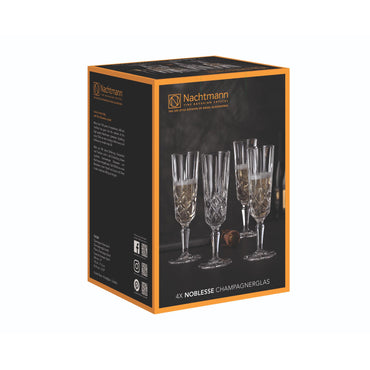 Nachtmann 4pc Lead Free Crystal Champagne Glass Set - 155ml