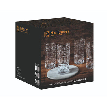 Nachtmann 4pc Lead Free Crystal Longdrink Set - 434ml