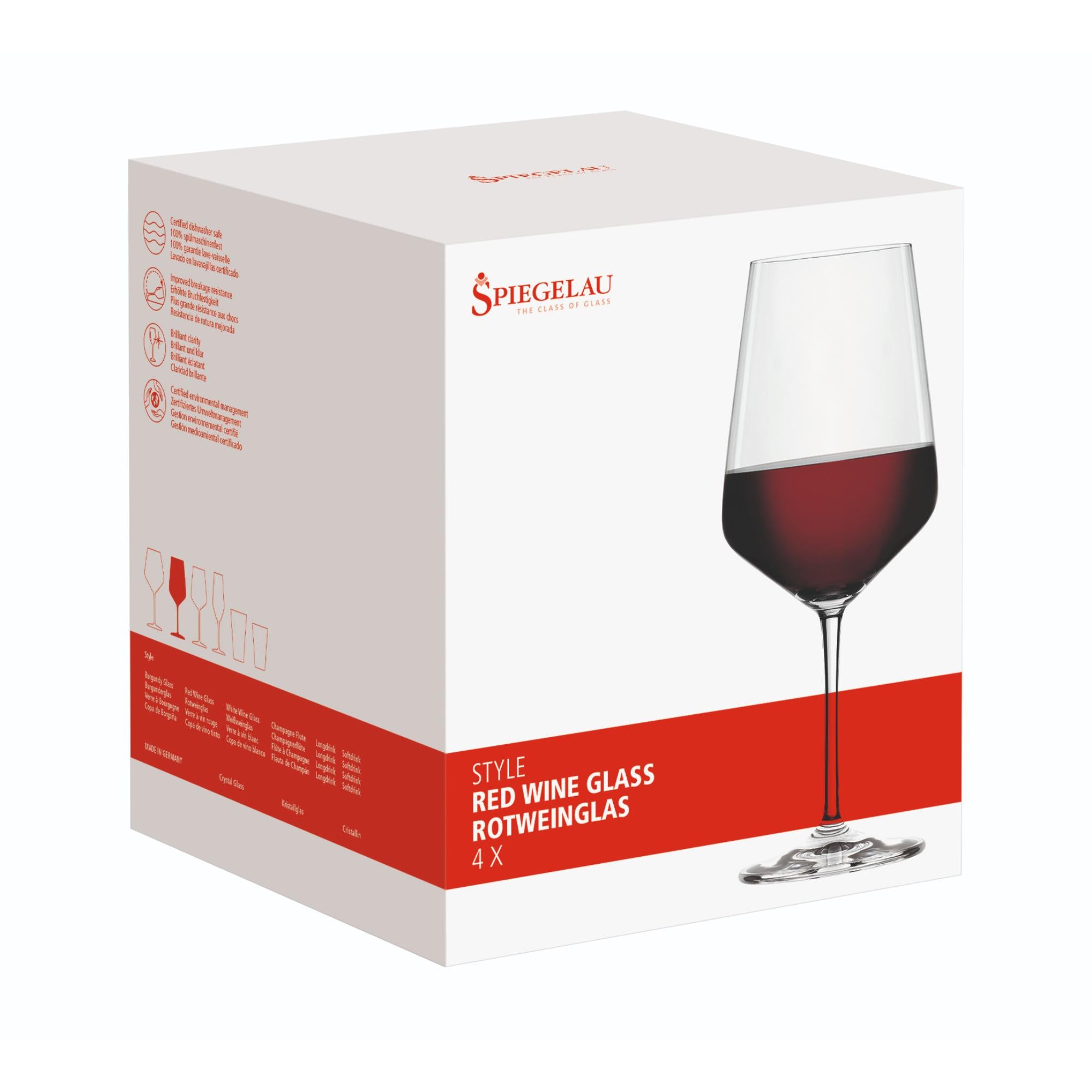 Spiegelau 4pc Red Wine Glass Set - 630ml