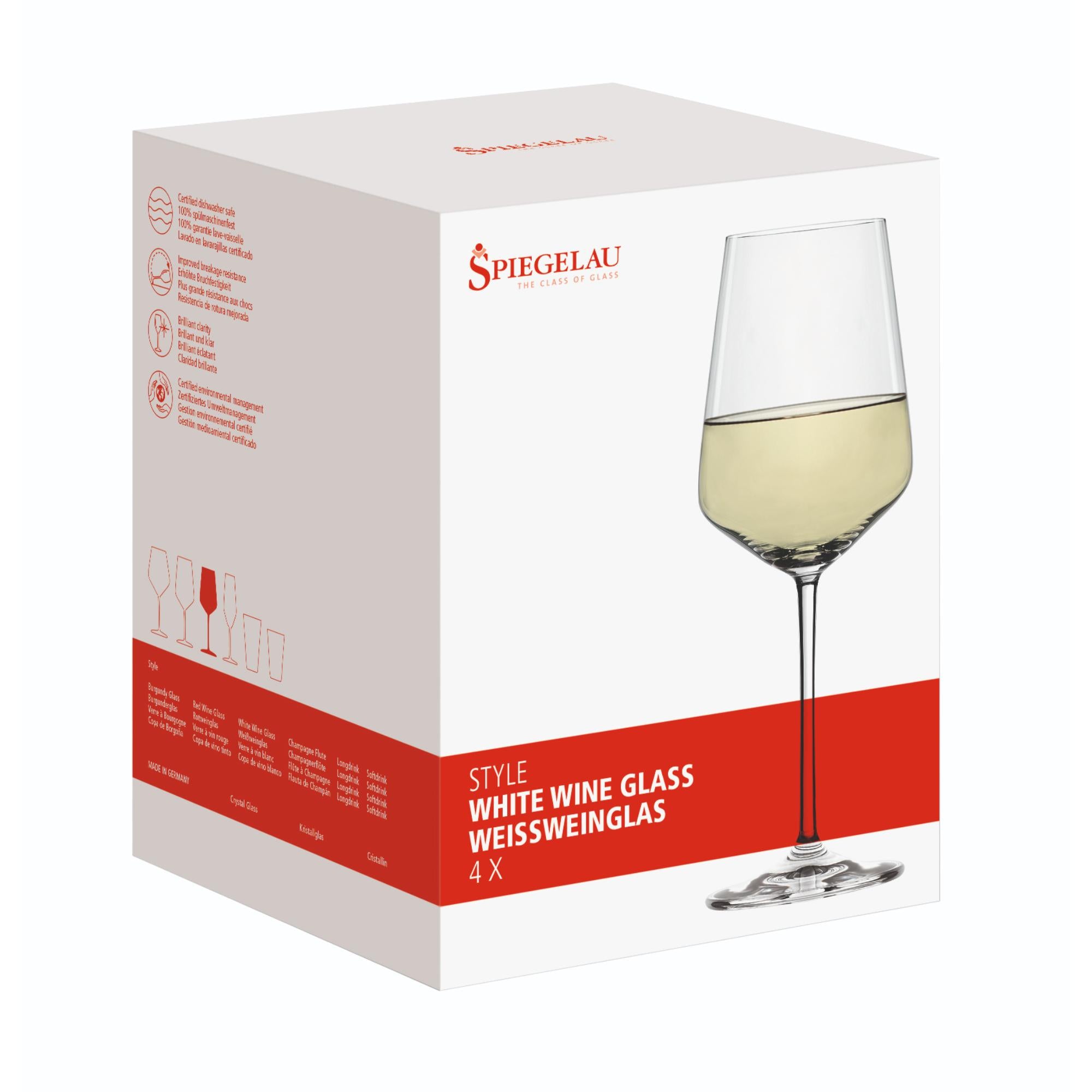 Spiegelau 4pc White Wine Glass Set - 440ml