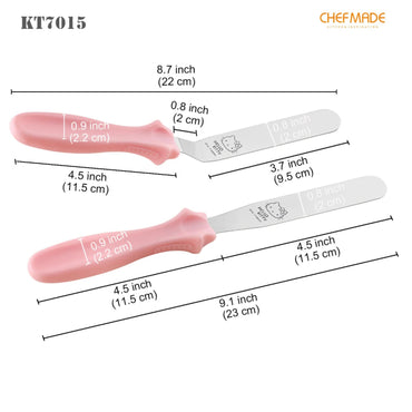 S/S with Plastic Handle Cake Spatula - Pink