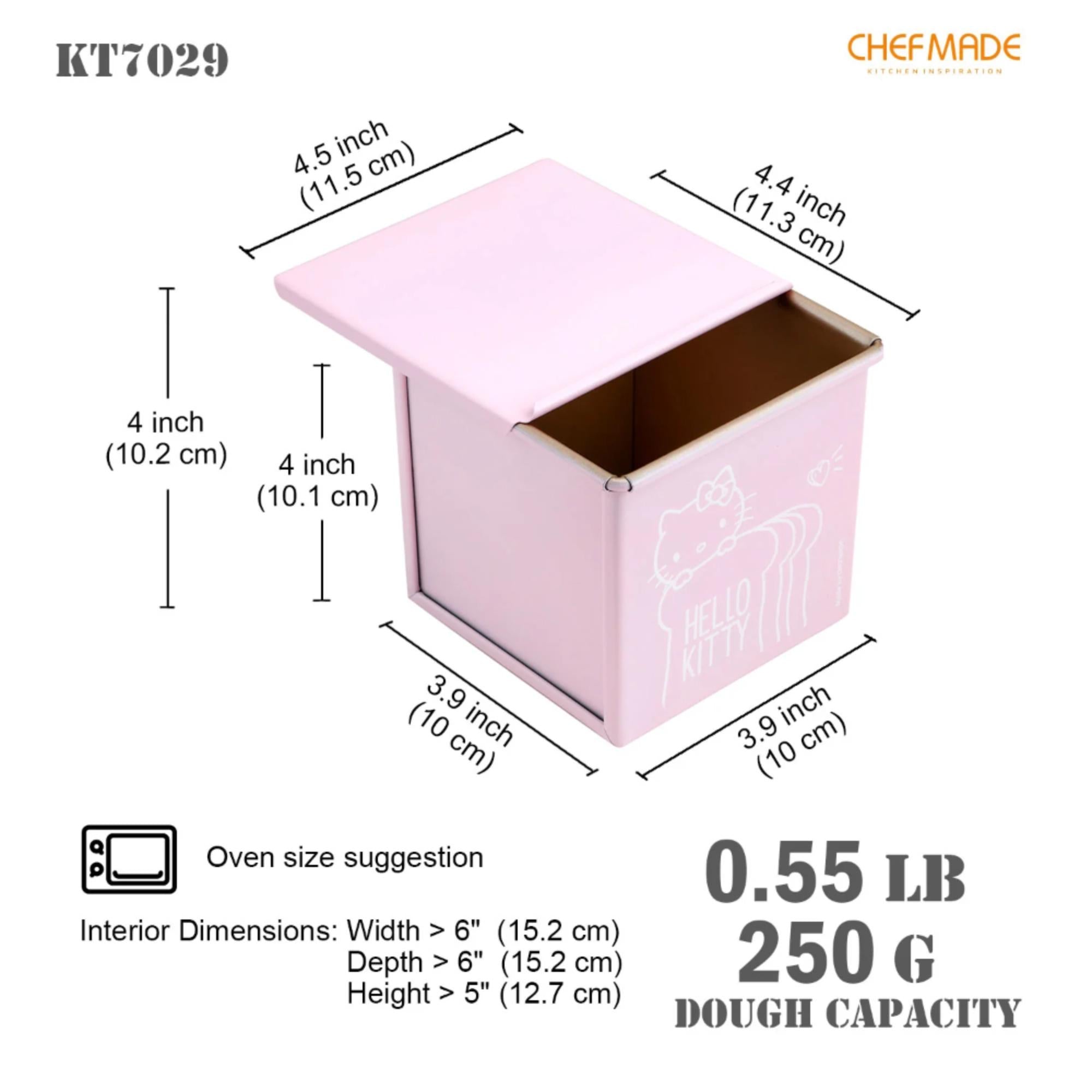 Non-Stick Square Cake Loaf Pan with Cover - Pink