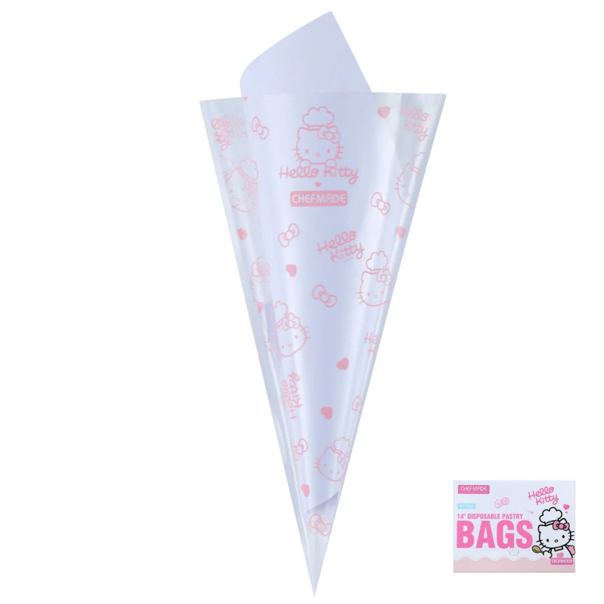 LDPE Disposable Pastry Bag with Colour Label - Pink