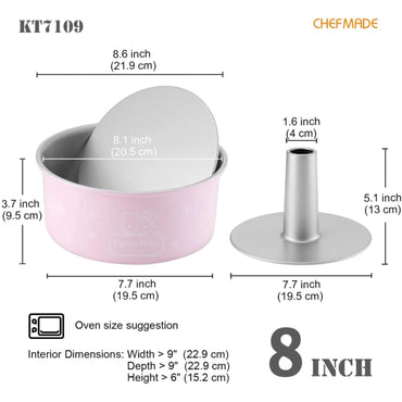 Round Deep Cake Pan with Removable Bottom - Pink