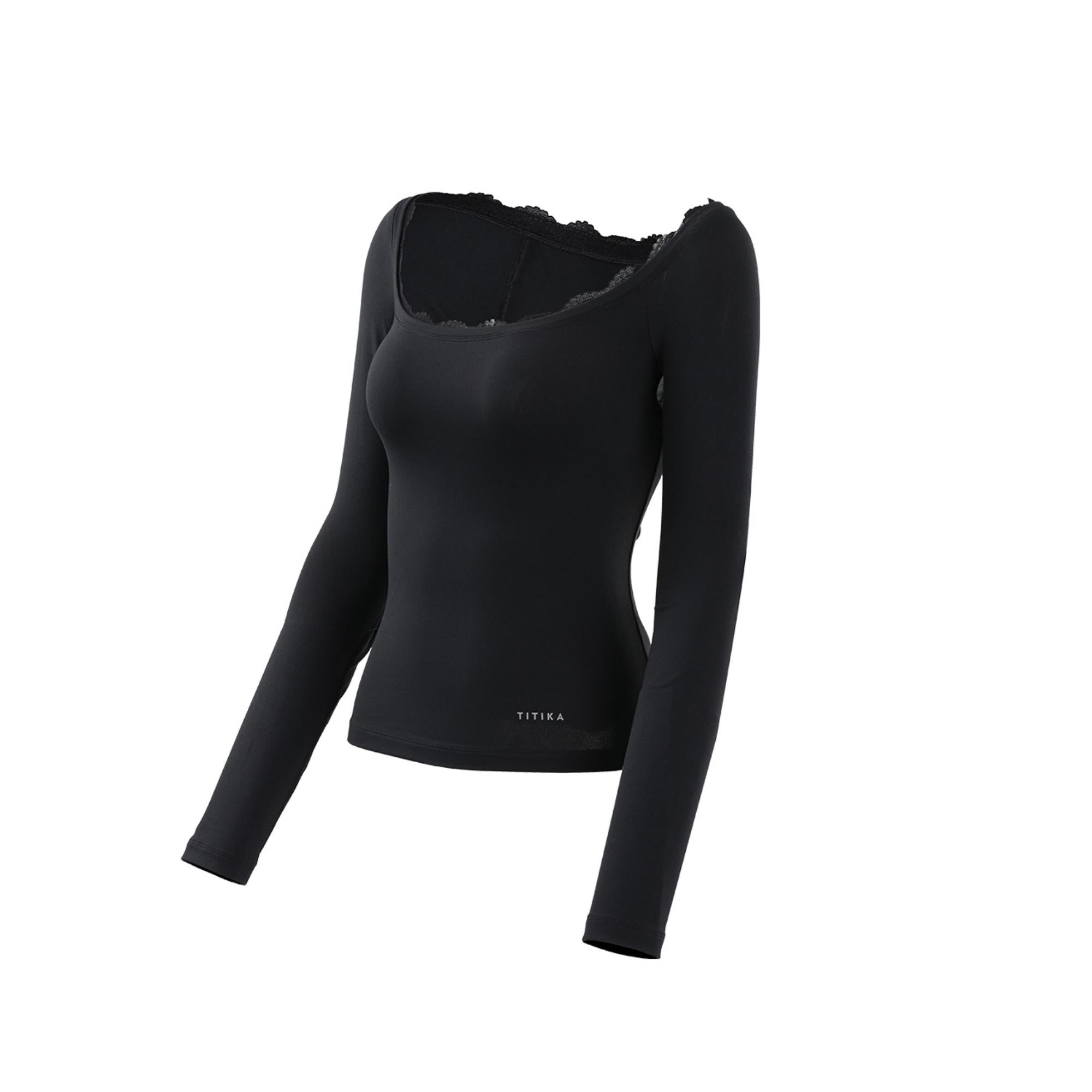 Titika Hazzy Wide Deep Round Long Sleeve - Black