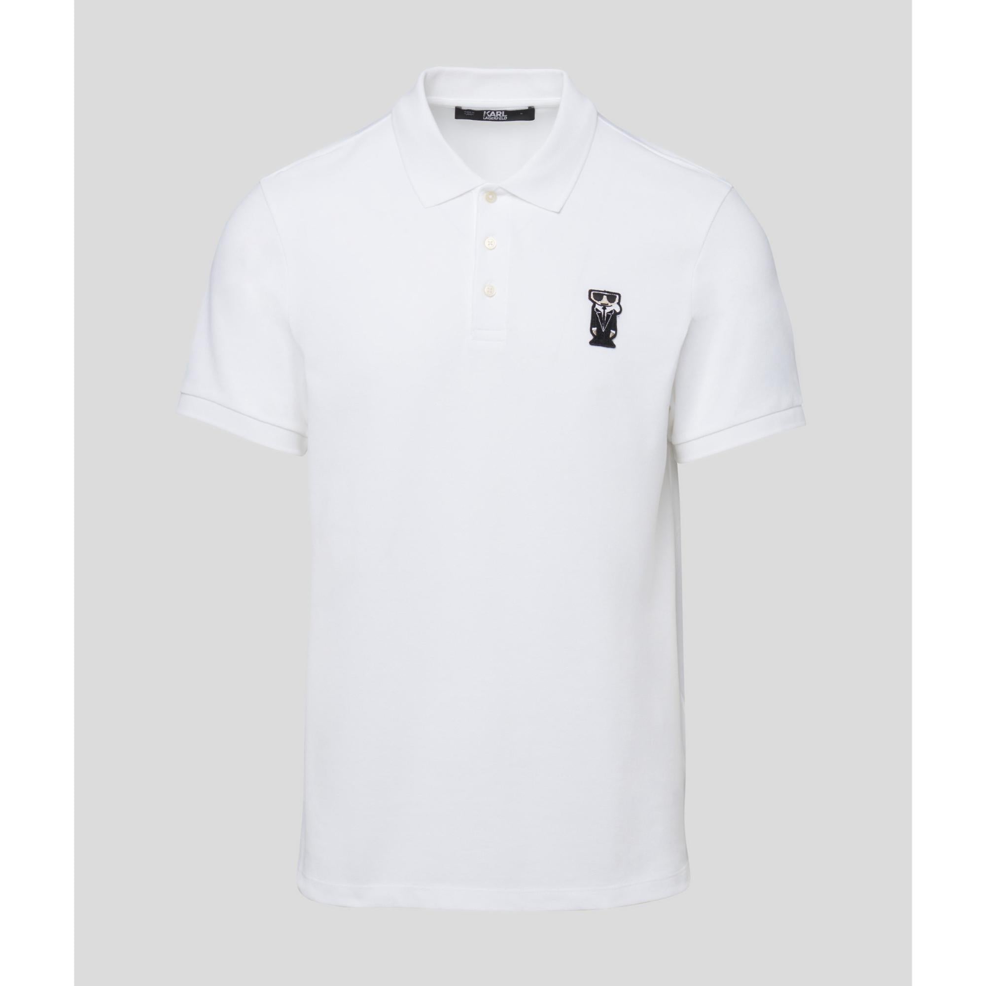 Kocktail Patch Polo Top - White