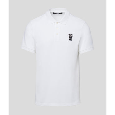 Kocktail Patch Polo Top - White