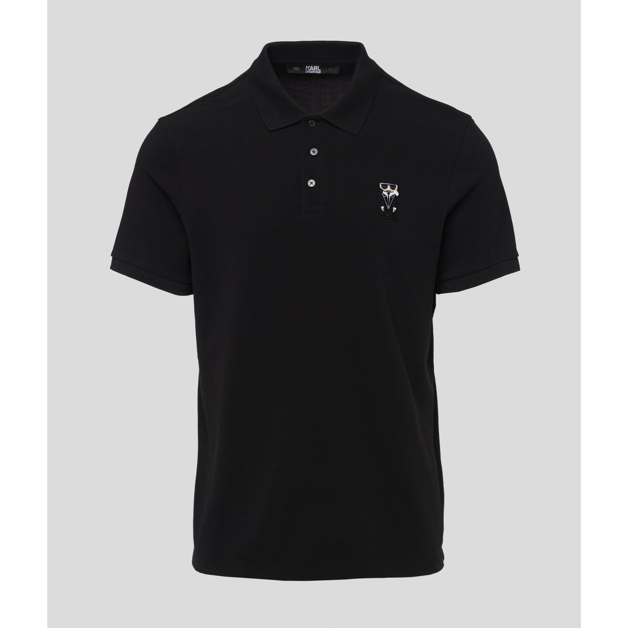 Kocktail Patch Polo Top - Black