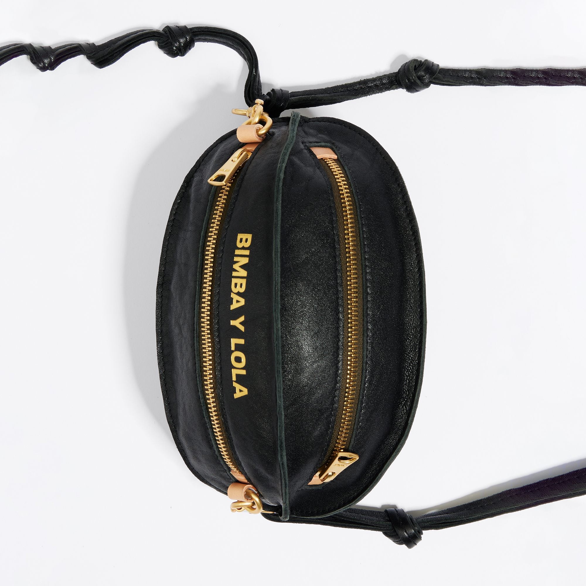 Small Leather Pelota Bag - Black