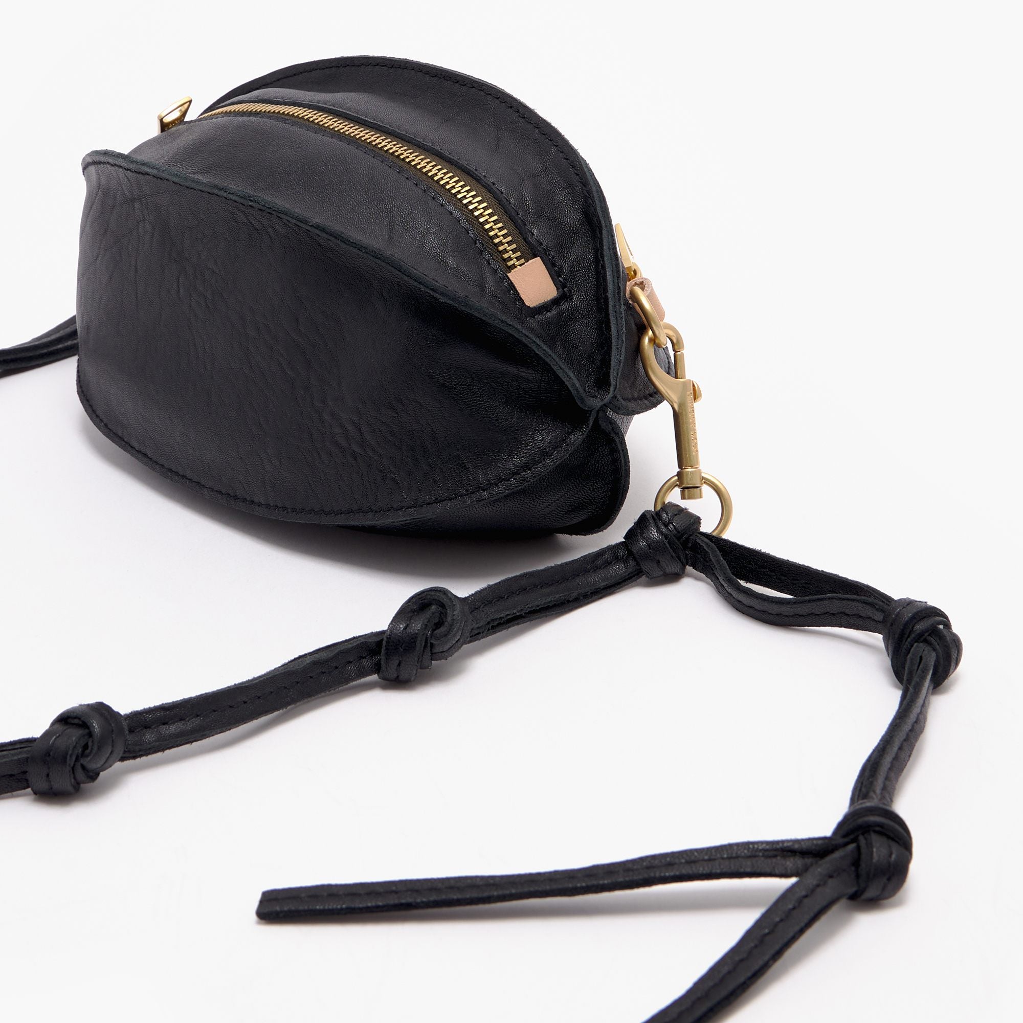 Small Leather Pelota Bag - Black