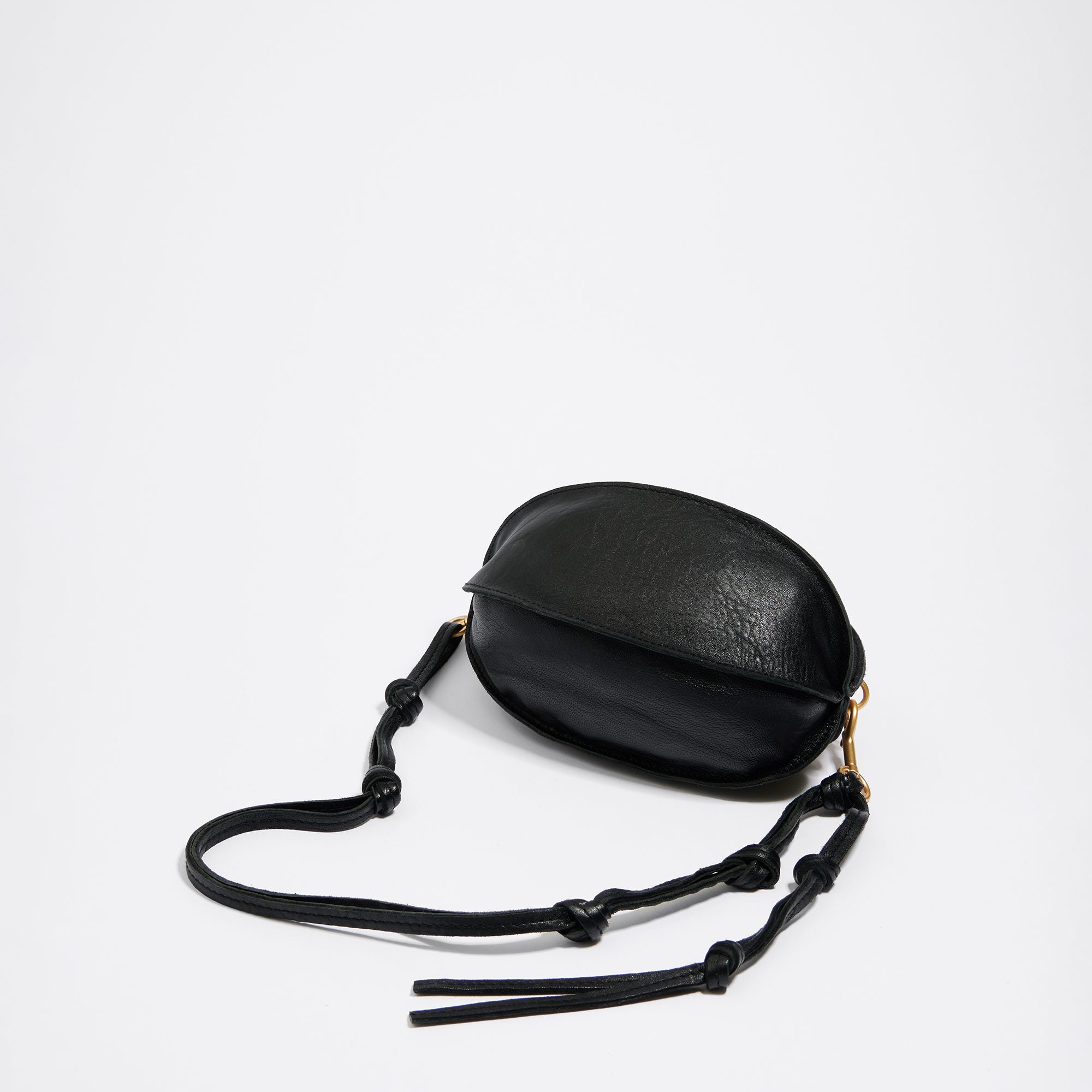 Small Leather Pelota Bag - Black