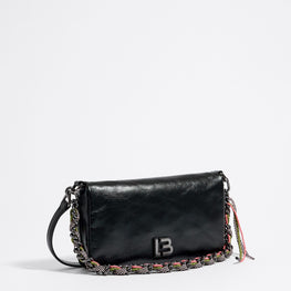 Small Leather Crossbody Bag - Black