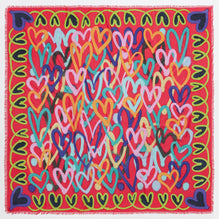 Graffiti Hearts Shawl - Strawberry