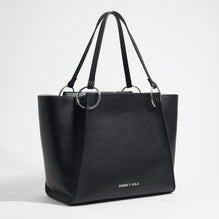 Large Leather Shopper Bag - Black