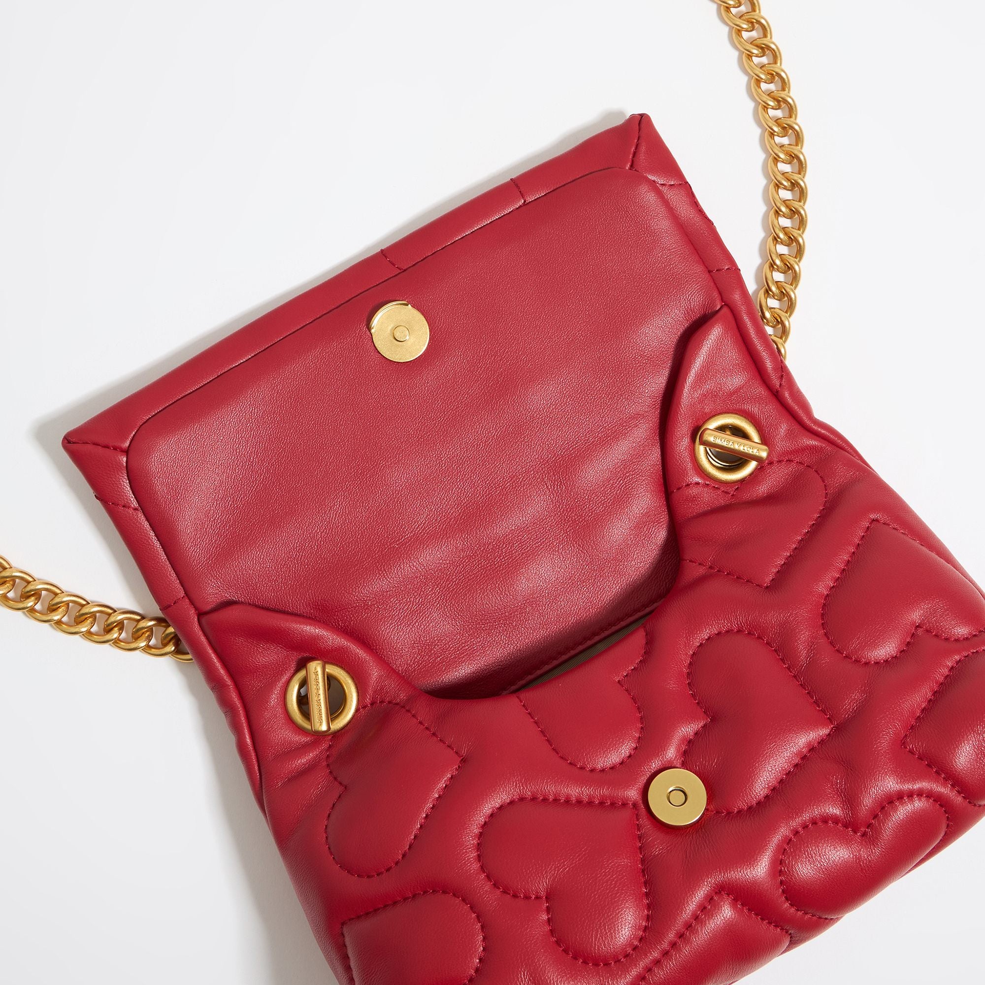 Small Nappa Leather Flap Bag - Red