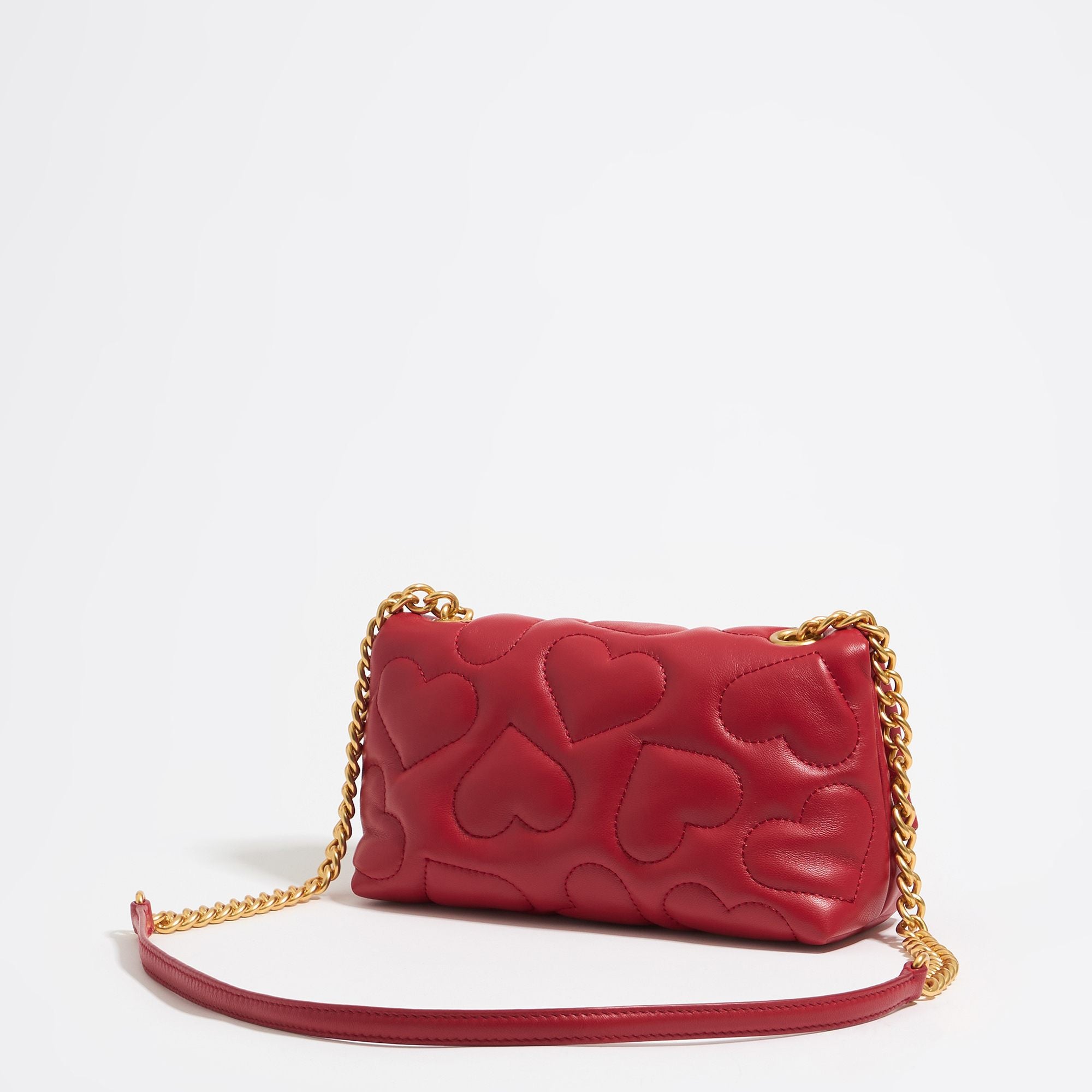 Small Nappa Leather Flap Bag - Red