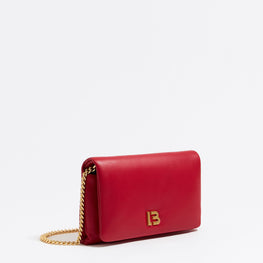 Mini Nappa Leather Flap Bag - Red