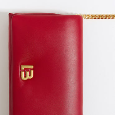 Mini Nappa Leather Flap Bag - Red