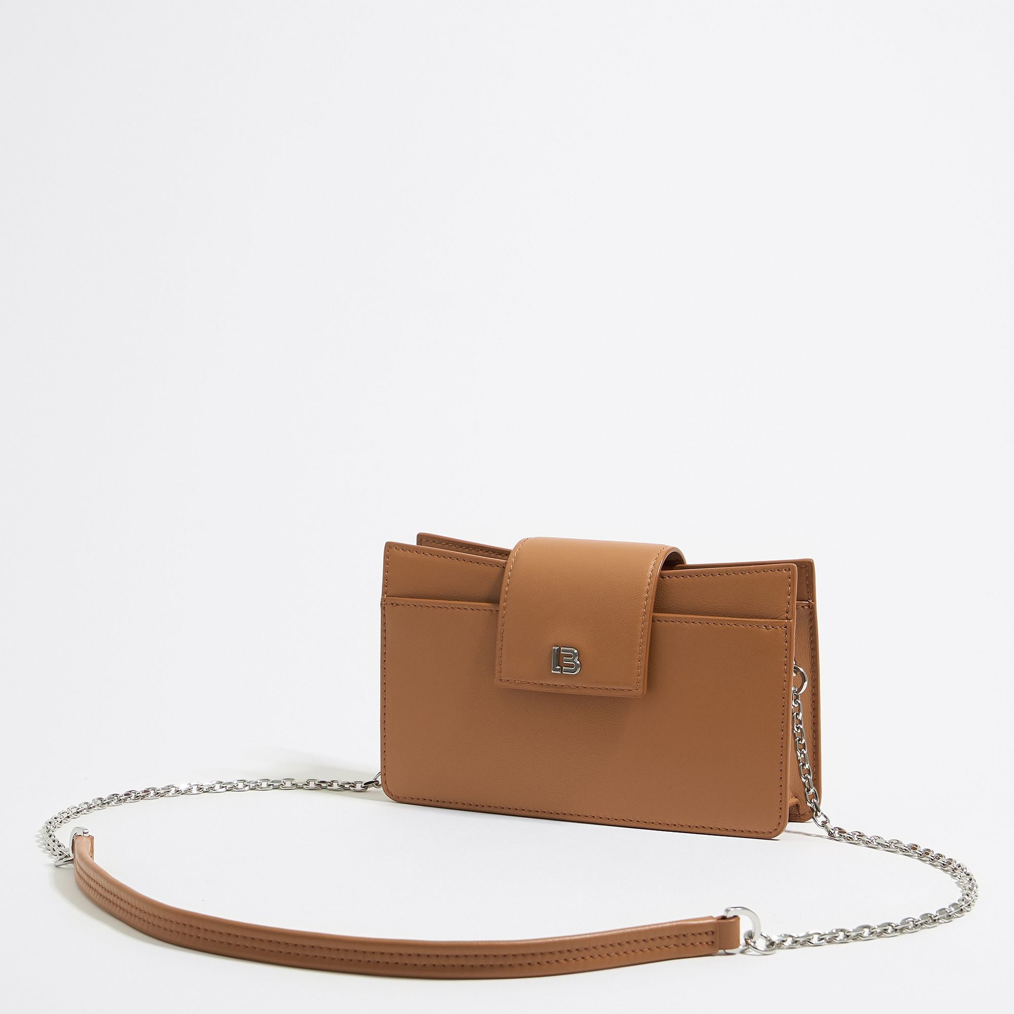 Mini Leather Crossbody Bag - Honey