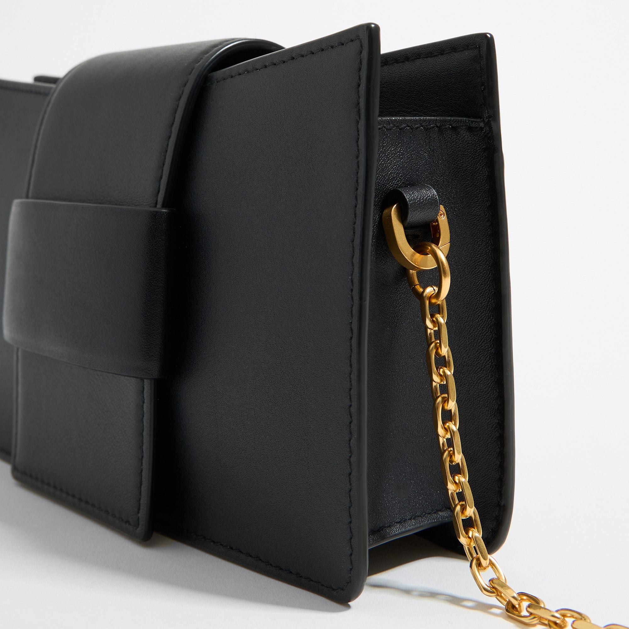 Leather Mini Crossbody Bag - Black