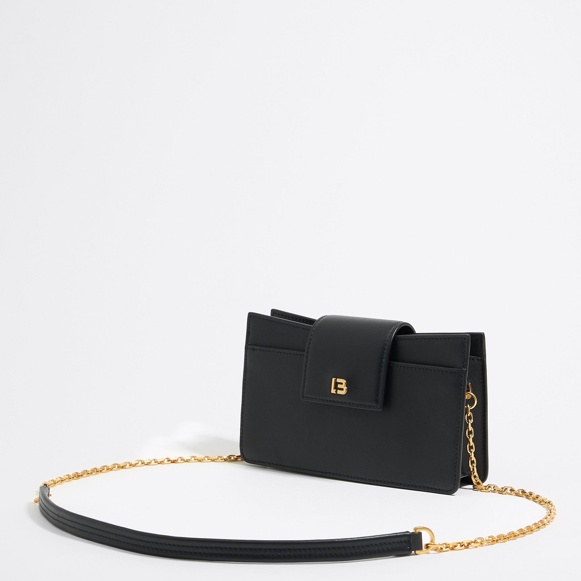 Leather Mini Crossbody Bag - Black