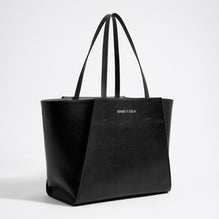 Large Leather Shopper Bag - Black