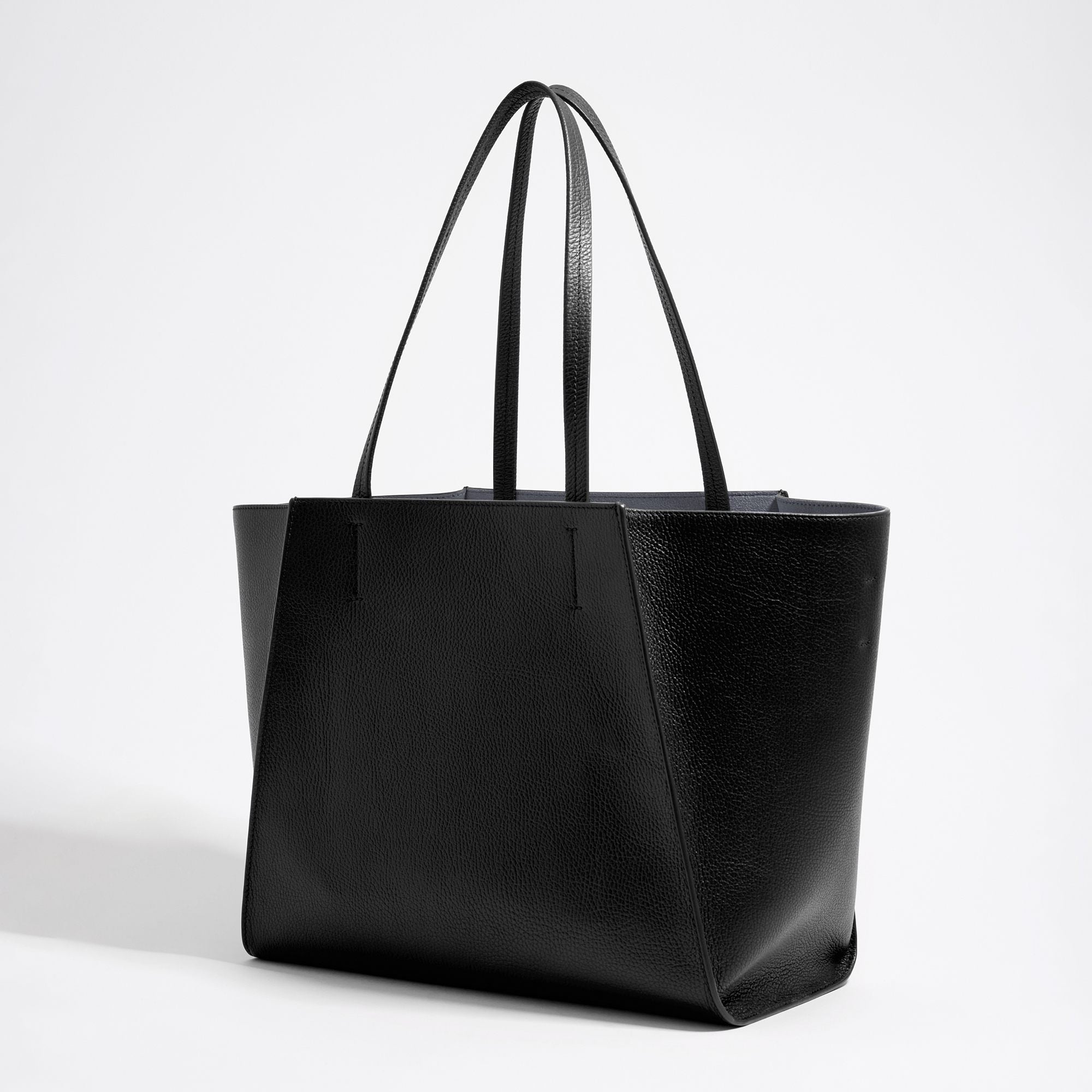 Large Leather Shopper Bag - Black