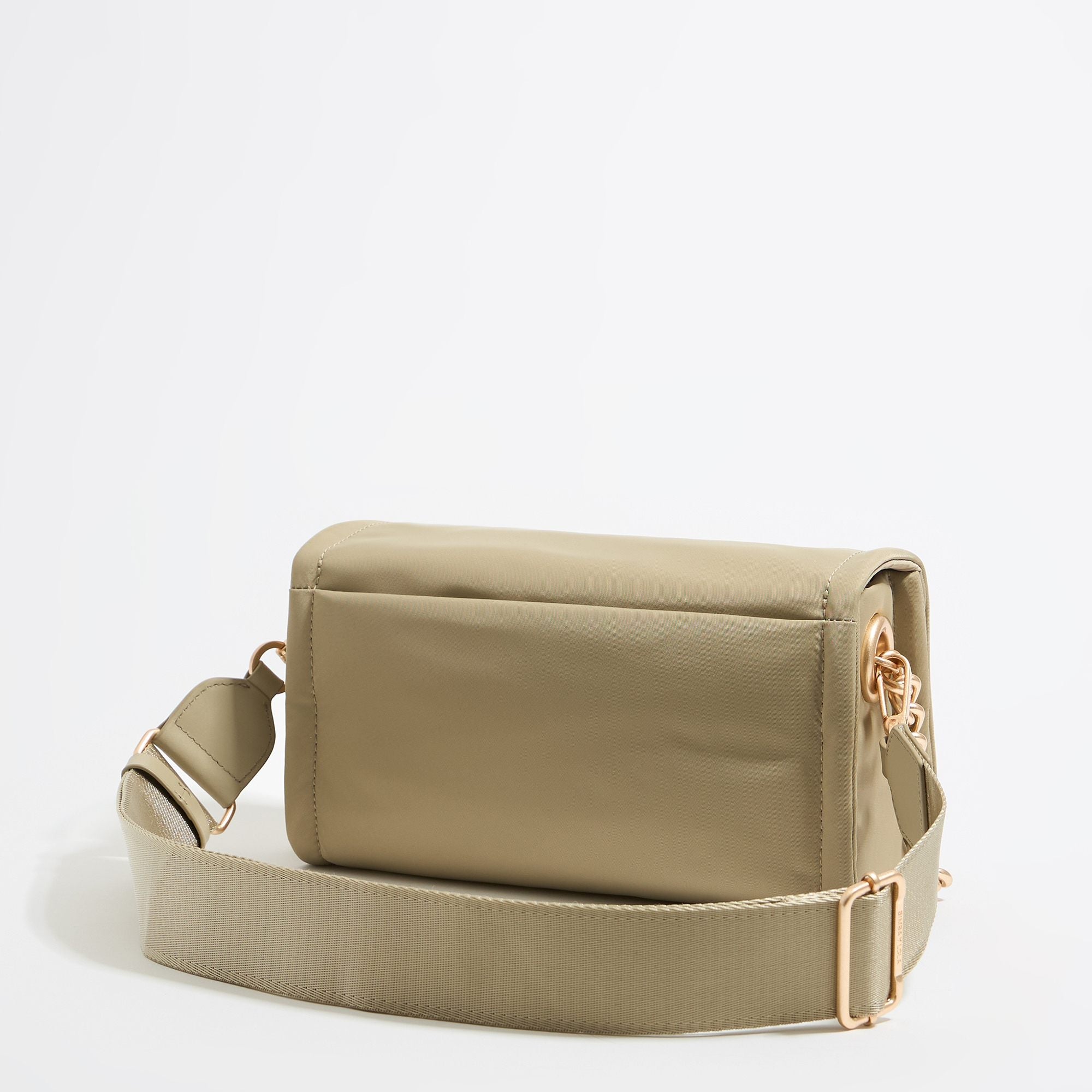 Medium Nylon Flap Bag - Light Khaki