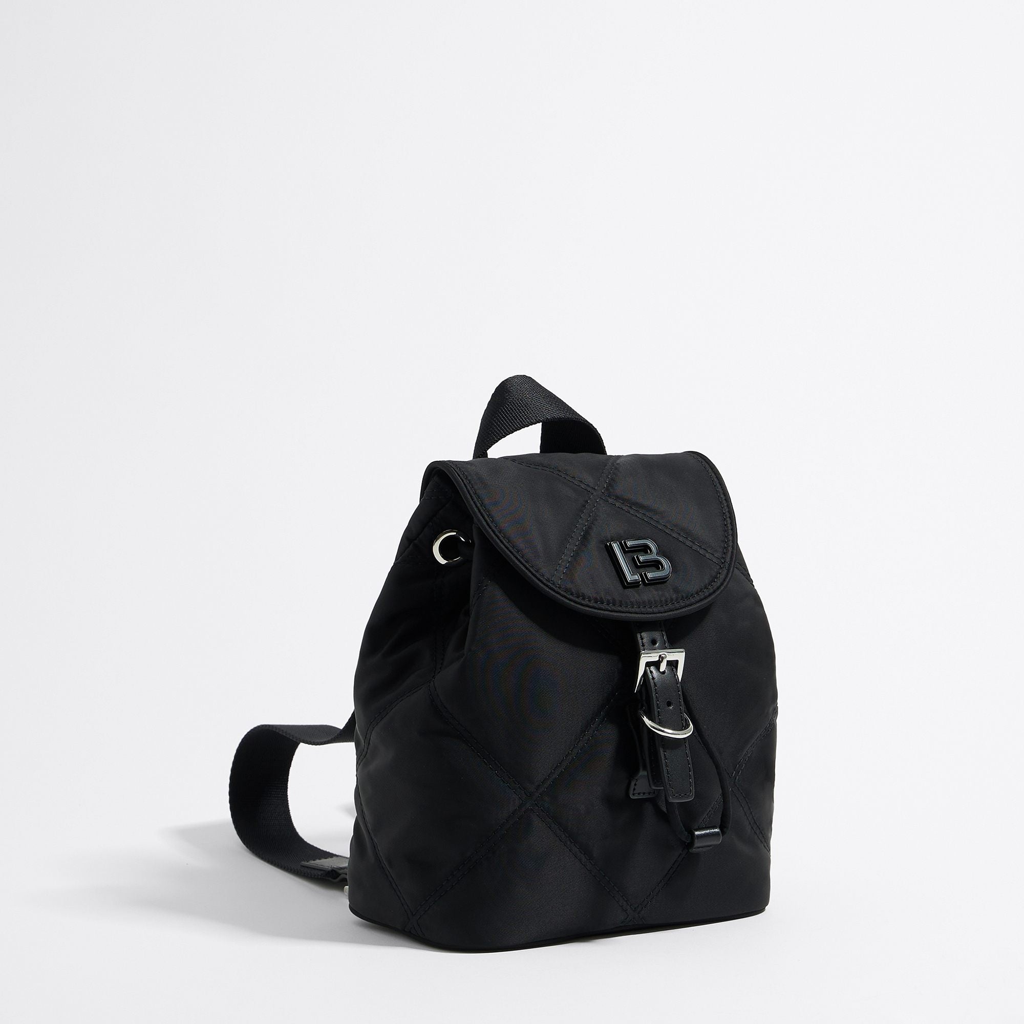 Small Padded Nylon Backpack - Black