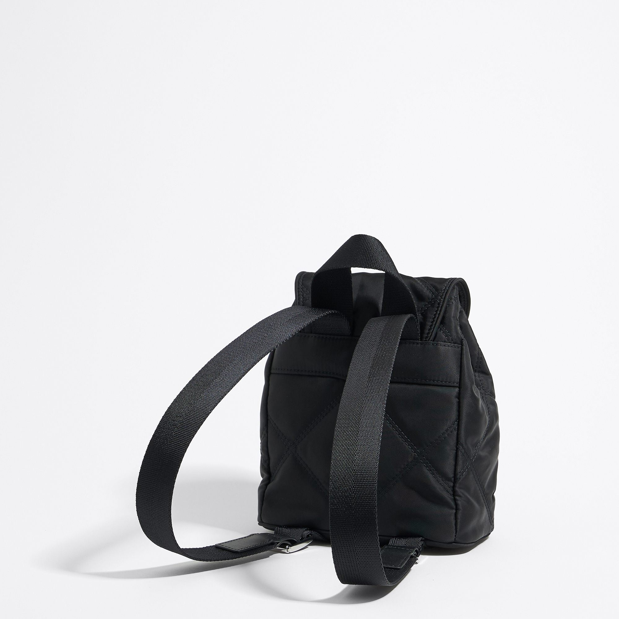 Small Padded Nylon Backpack - Black