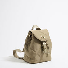 Small Padded Nylon Backpack - Light Khaki