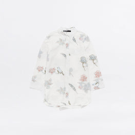 Birds Straight Shirt - Ivory