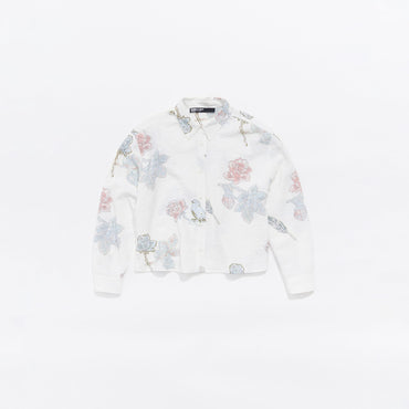 Birds Boxy Shirt - Ivory