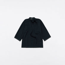 Cotton Tie Front Shirt - Black