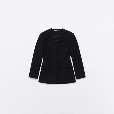 Tweed Fitted Jacket - Black