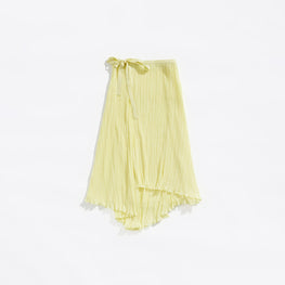 Pleated Midi Skirt - Plae Yellow