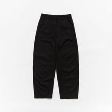 Wool Barrel Leg Trousers - Black