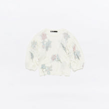 Birds Puff Sleeve Jumper - Ivory