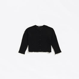 Straight Knit Cardigan - Black