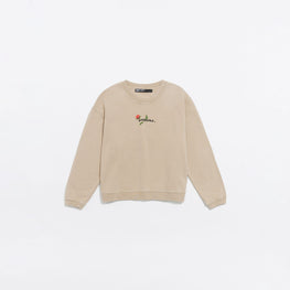 Logo Print Sweatshirt - Camel